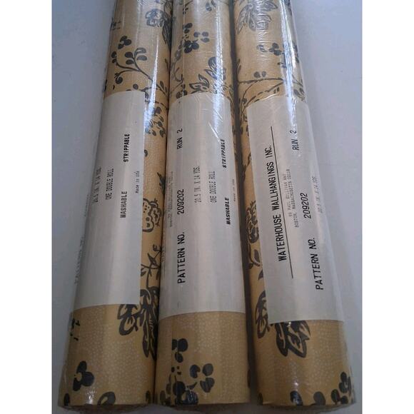 Waterhouse Wallhangings Cape Cod Floral WH209 CHARCOAL/MUSTARD Double Roll 14yrd - Picture 4 of 4
